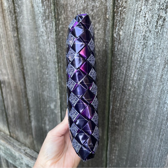 Nahui Ollin Purple Candy Wrapper Purse Clutch, artsy, unique - Picture 8 of 10